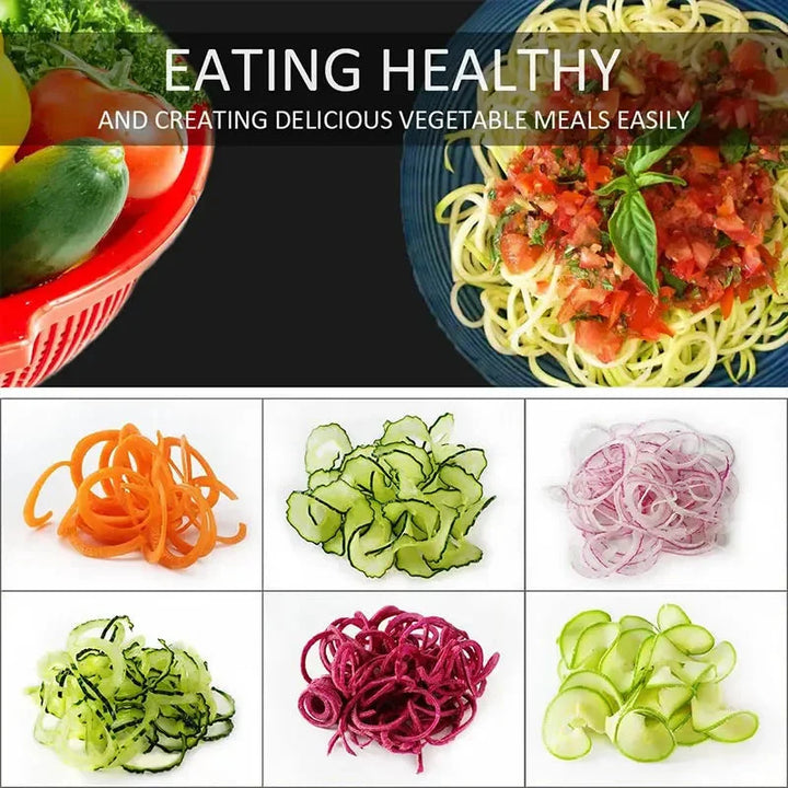 4-IN-1 Rotating Blade Veggie Spiralizer Noodle Maker with Suction Cup | Bowlift
