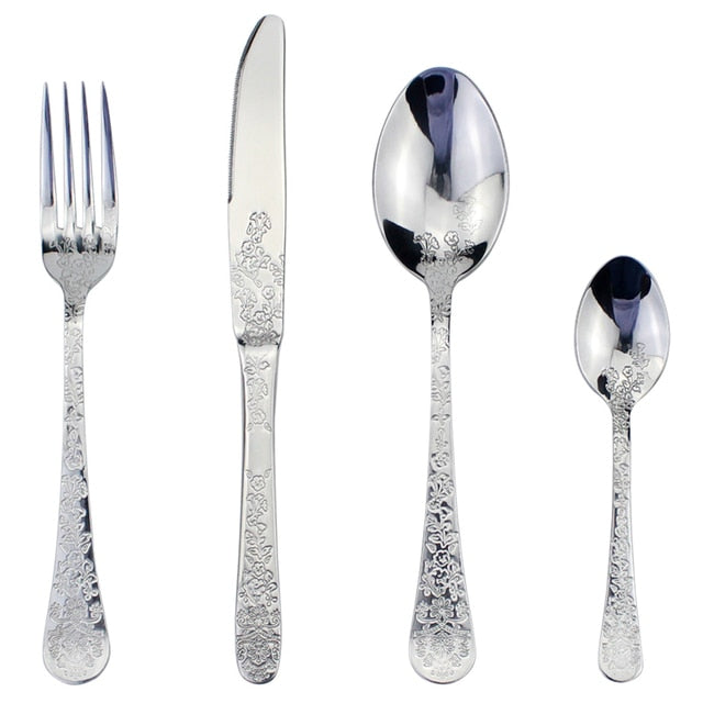 4 in 1 Set Delicate Dinnerware For Home Stainless Steel Cutlery Set | Bowlift