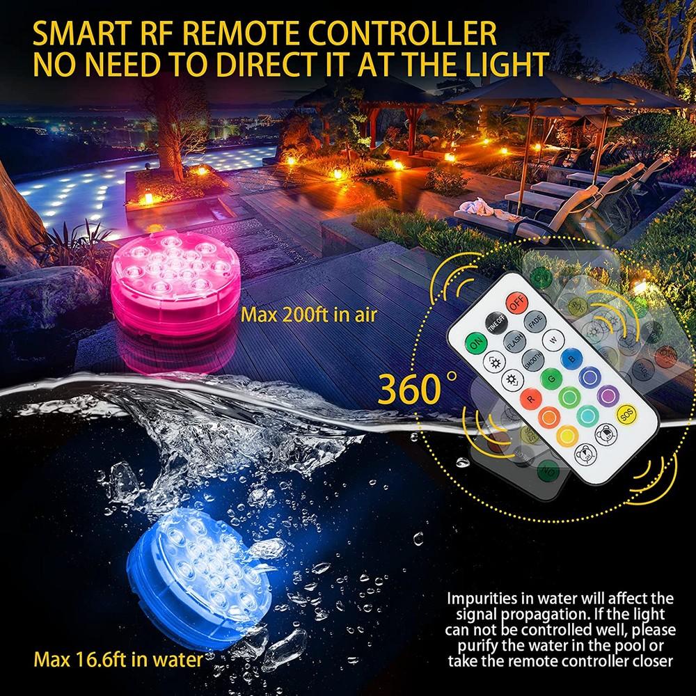 BowLift | 4-Pack: Decorative waterproof battery-operated LED lights - 16 changing colors