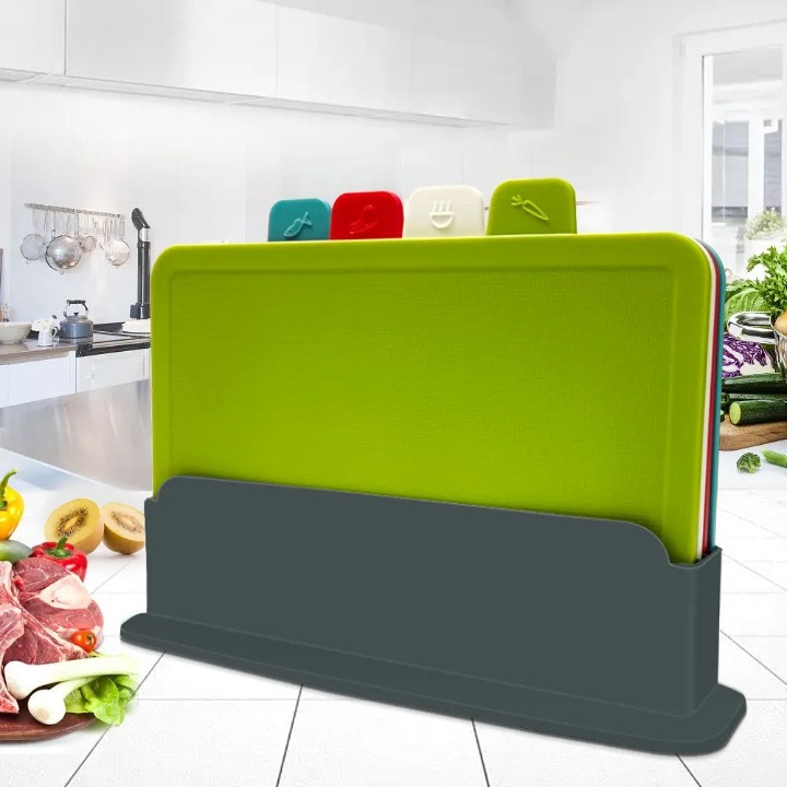 BowLift | 4-Piece Chopping Board Set with Holder - PrepTidy