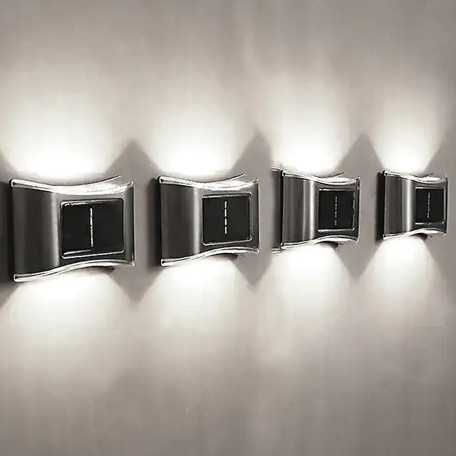 BowLift | 4-piece: Solar Outdoor 6 LED Waterproof Wall Lights