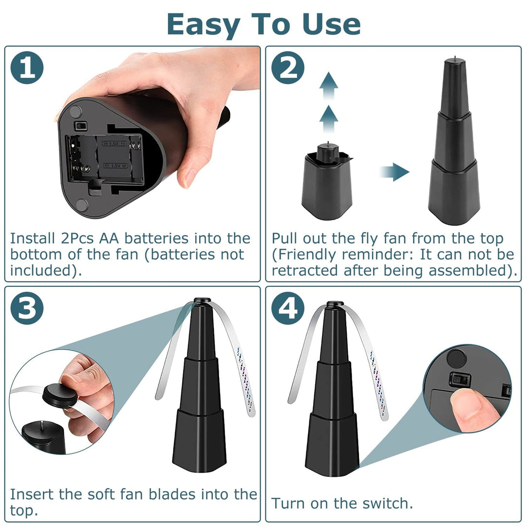 BowLift | 4-Piece: Fly Repellent Fan Table Battery Operated Insect Repellent