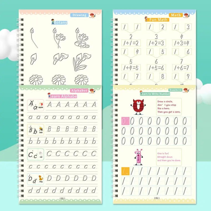 BowLift | 4-piece Reusable Learning Booklet Set for Children