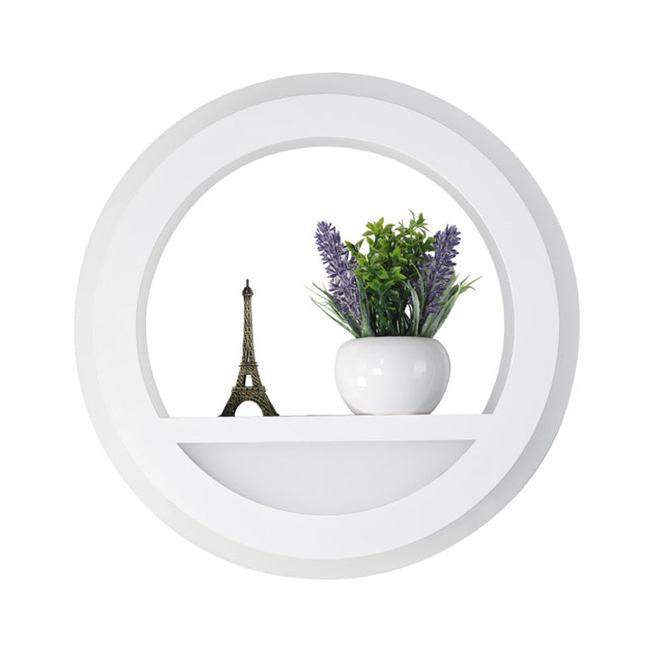 BowLift | 1 Light Circle Wall Lamp Industrial White Metal LED Plant Wall Light for Bedroom
