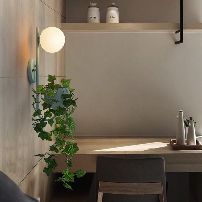 BowLift | 1 Light Ball Wall Lamp Industrial Yellow/Blue/Green Metal LED Plant Wall Mount Lighting for Restaurant