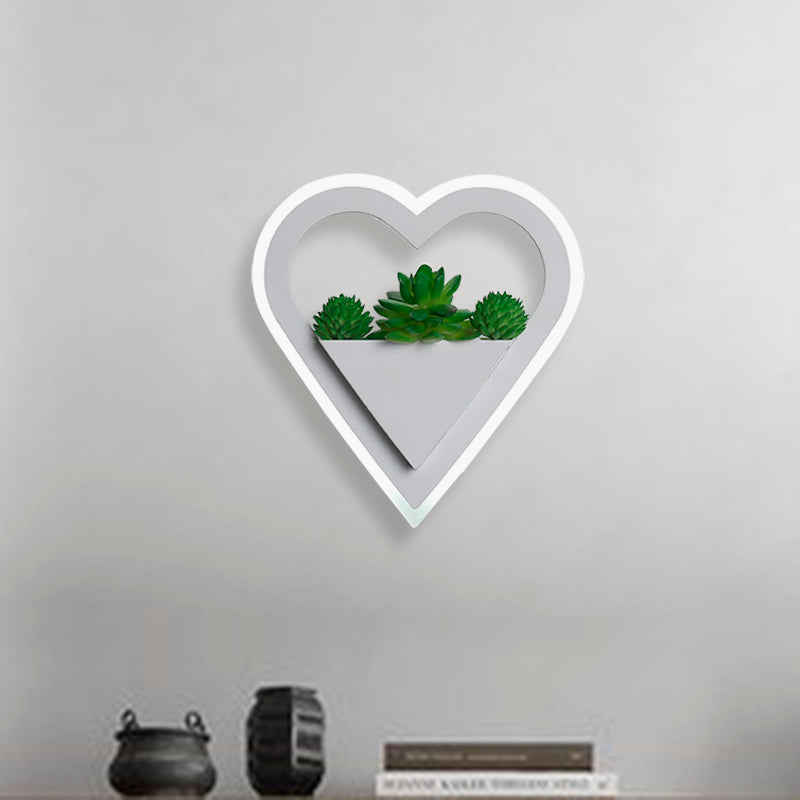 BowLift | Acrylic White Wall Lamp Round/Rectangular/Diamond LED Industrial Plant Wall Lighting Fixture in Warm/White Light