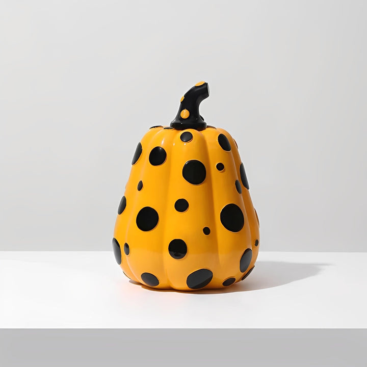 BowLift | Polka Dot Resin Pumpkin Decor | Glossy Fall Ornament Set | Durable Sculpted Finish | PumpkinCharm