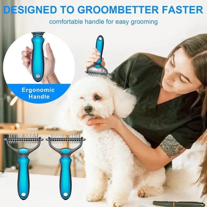Double-sided pet grooming brush - End the hair chaos and enjoy quiet, cozy cuddle hours | Bowlift