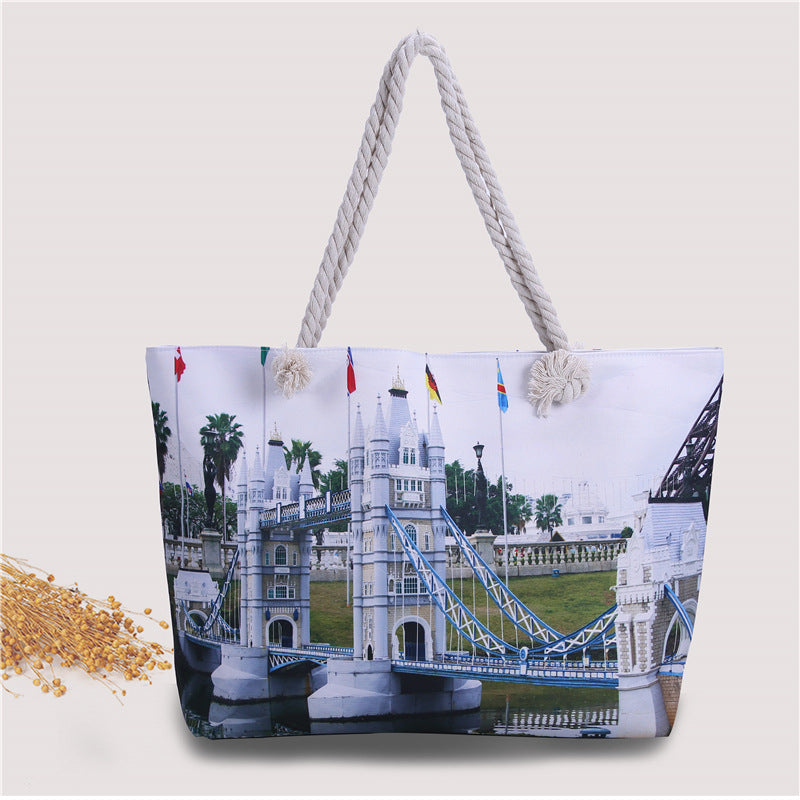 Beach bag in urban postcard design Bowlift