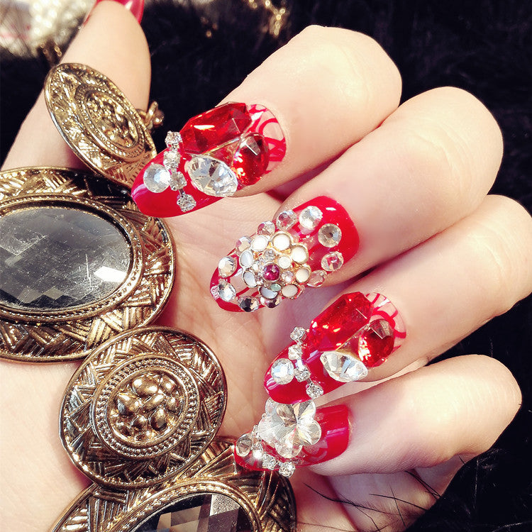 Rhinestone-Embellished Press-On Nail Set
