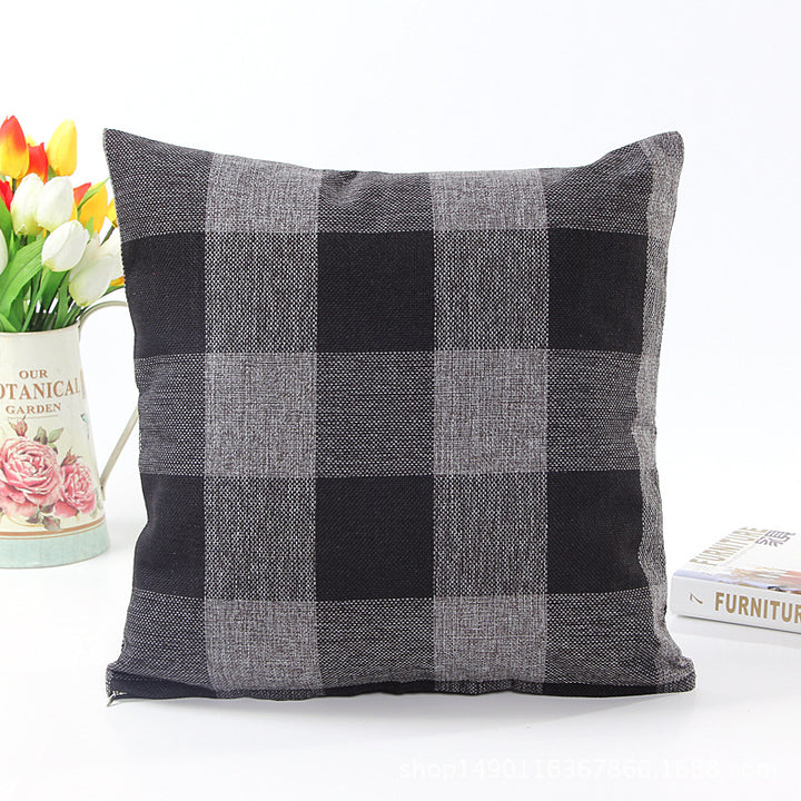 Textured Plaid Decorative Pillow