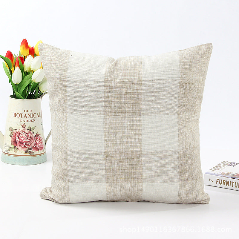 Textured Plaid Decorative Pillow