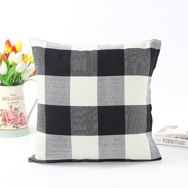 Textured Plaid Decorative Pillow