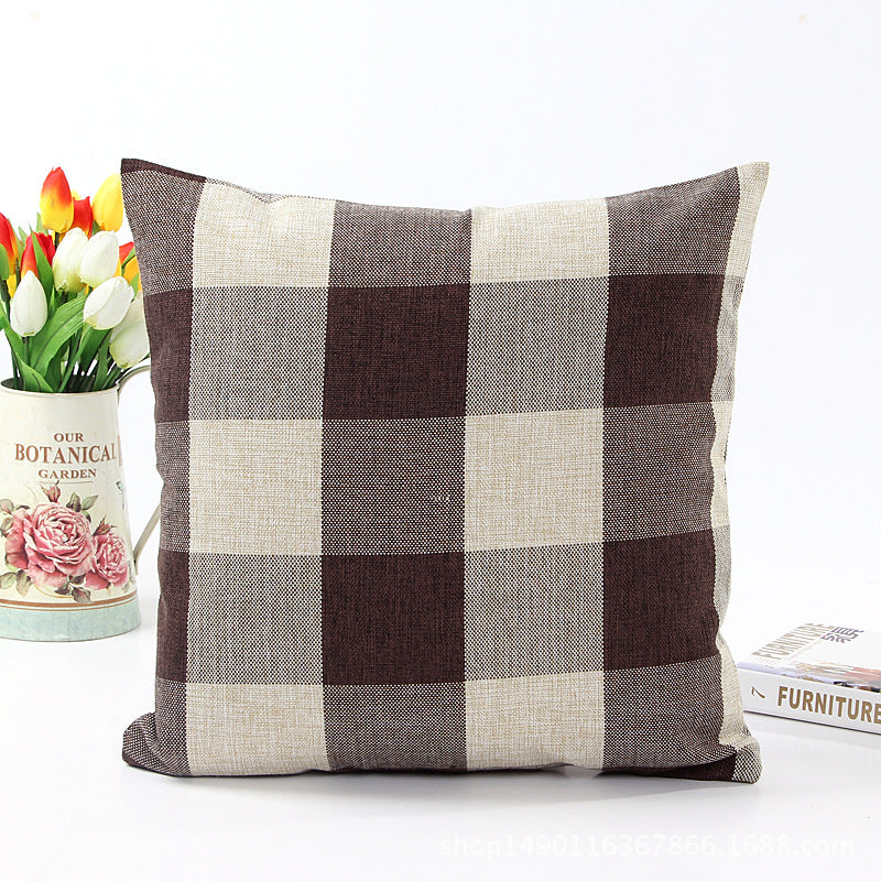Textured Plaid Decorative Pillow