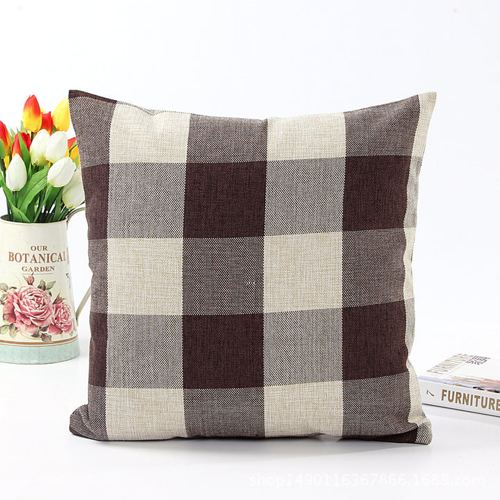 Textured Plaid Decorative Pillow