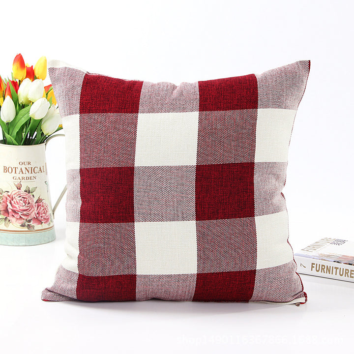 Textured Plaid Decorative Pillow