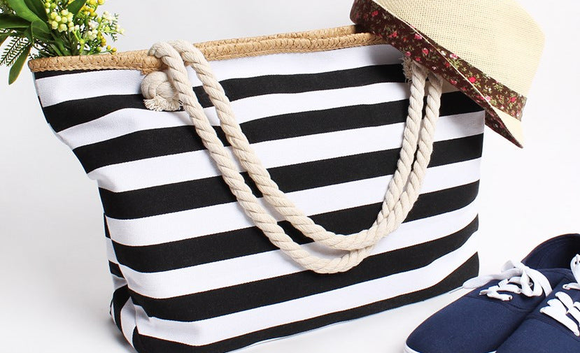 Large beach bag with maritime stripes Bowlift
