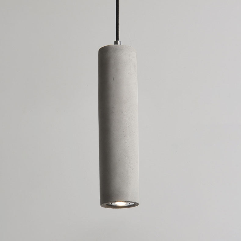 BowLift | StoneCast Industrial Cylinder Pendant Light made of Concrete | 1 Light | Smooth or Rough Surface