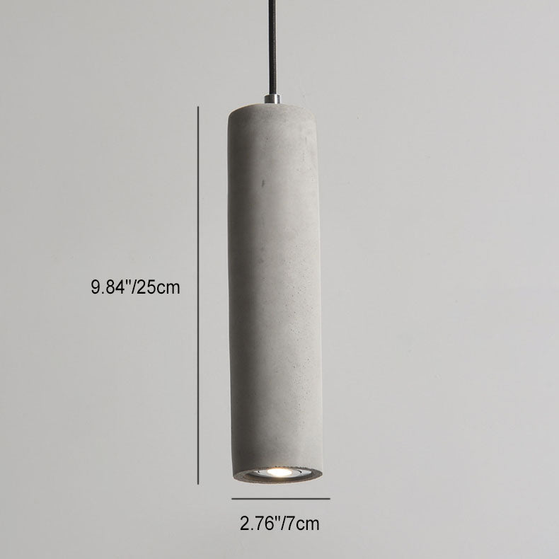 BowLift | StoneCast Industrial Cylinder Pendant Light made of Concrete | 1 Light | Smooth or Rough Surface