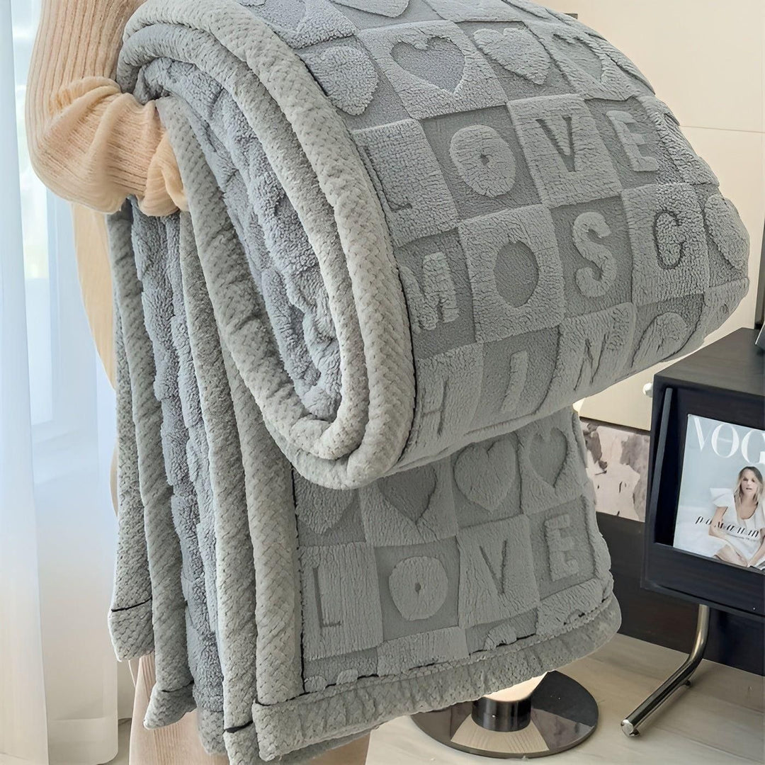 CoralDream Bowliftanket - Warm Fleece Winter Bowliftanket with DouBowlifte-Sided Heart and Letter Design | Bowlift