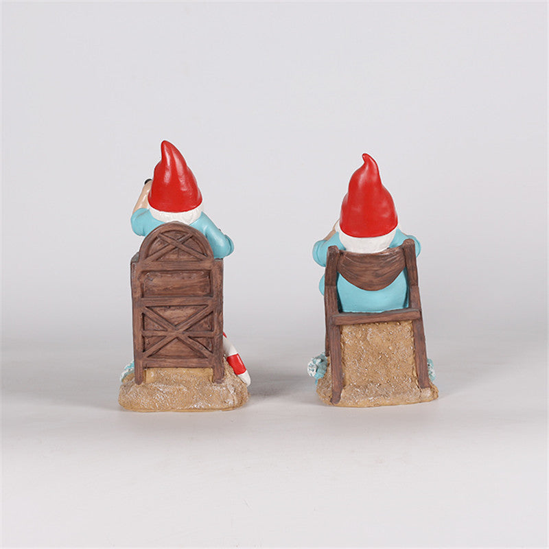 Beach-Themed Relaxing Gnome Figurine Set