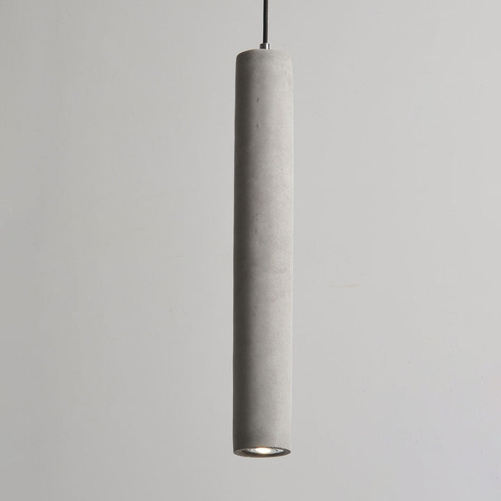 BowLift | StoneCast Industrial Cylinder Pendant Light made of Concrete | 1 Light | Smooth or Rough Surface