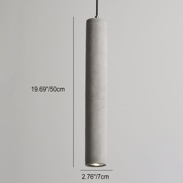 BowLift | StoneCast Industrial Cylinder Pendant Light made of Concrete | 1 Light | Smooth or Rough Surface