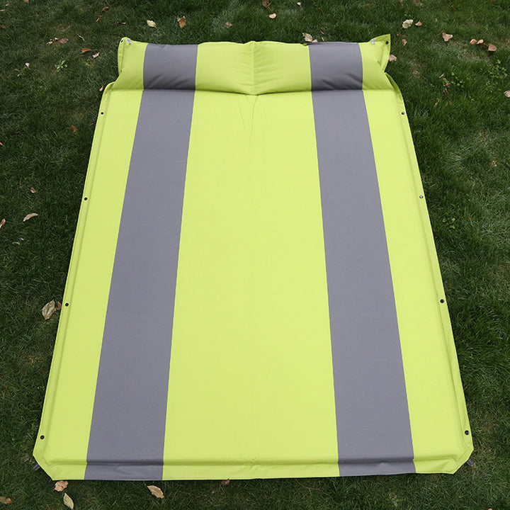 self-inflating double camping mattress with integrated headrest Bowlift