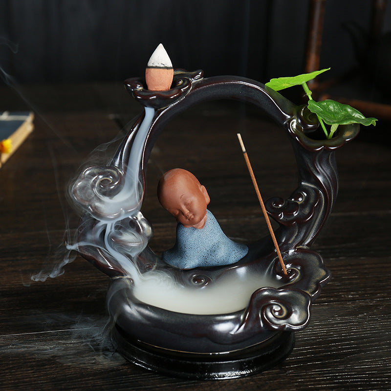 Decorative Buddha Fountain Incense Holder