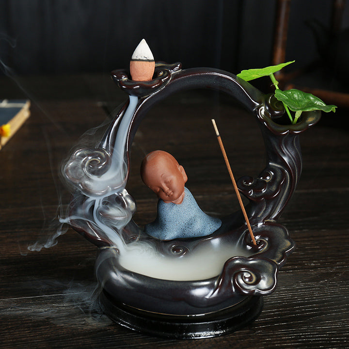 Decorative Buddha Fountain Incense Holder