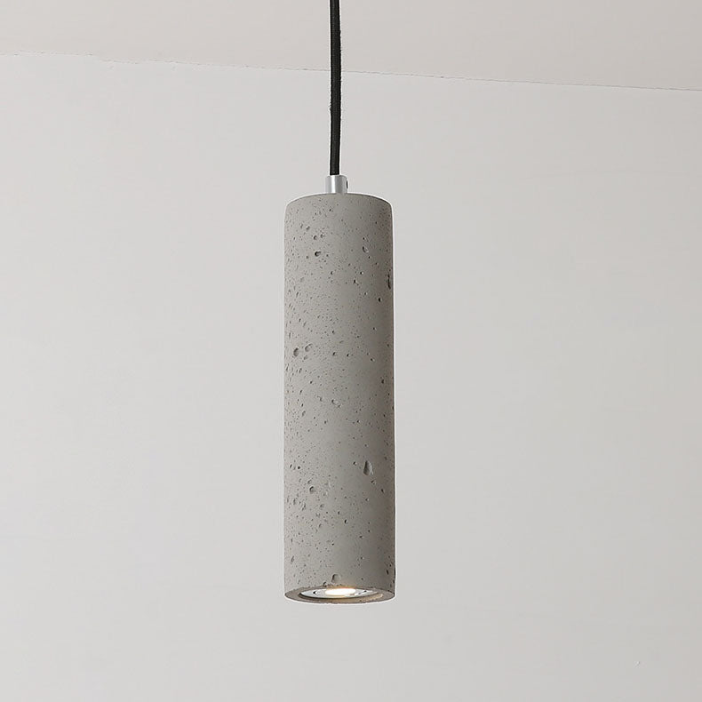 BowLift | StoneCast Industrial Cylinder Pendant Light made of Concrete | 1 Light | Smooth or Rough Surface