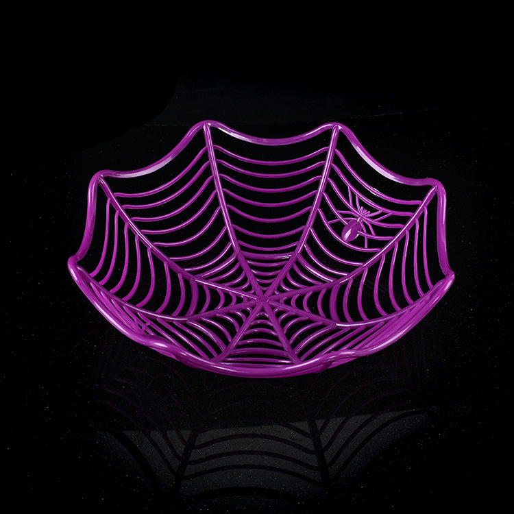 Plastic decor bowl in spider web shape for Halloween fruit and candy bowl