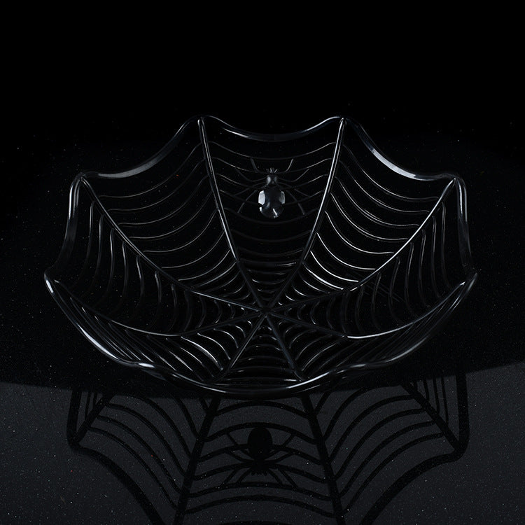 Plastic decor bowl in spider web shape for Halloween fruit and candy bowl