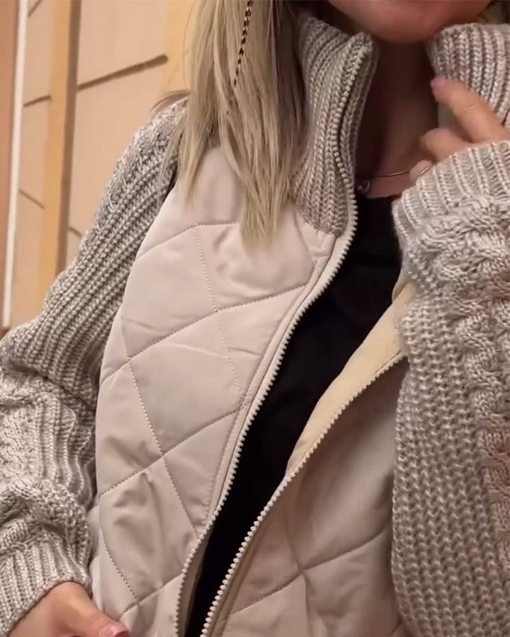 BowLift | Solid Color High Collar Zipper Coat