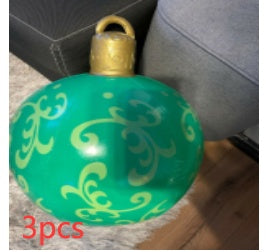 BowLift | Inflatable Christmas Ball Outdoor Decoration 60cm – Weather Resistant PVC Christmas Decoration