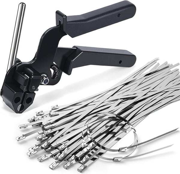 Stainless steel cable tie gun with 100 cable ties | Bowlift