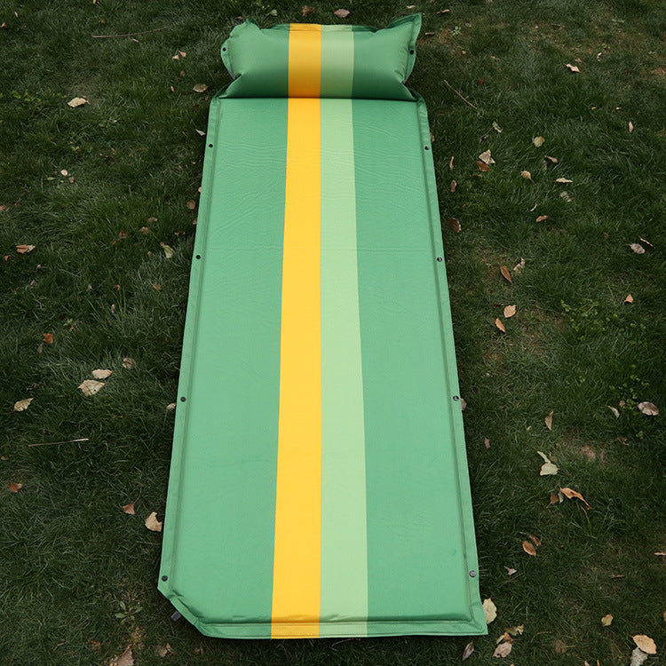 self-inflating camping sleeping pad with integrated pillow and insulated foam core Bowlift