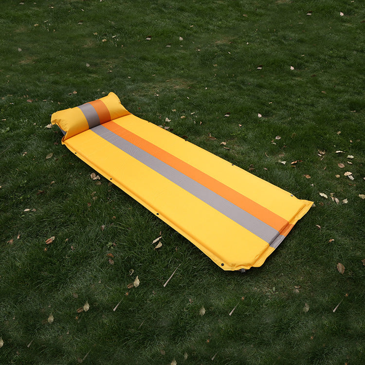 self-inflating camping sleeping pad with integrated pillow and insulated foam core Bowlift