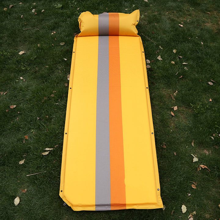 self-inflating camping sleeping pad with integrated pillow and insulated foam core Bowlift