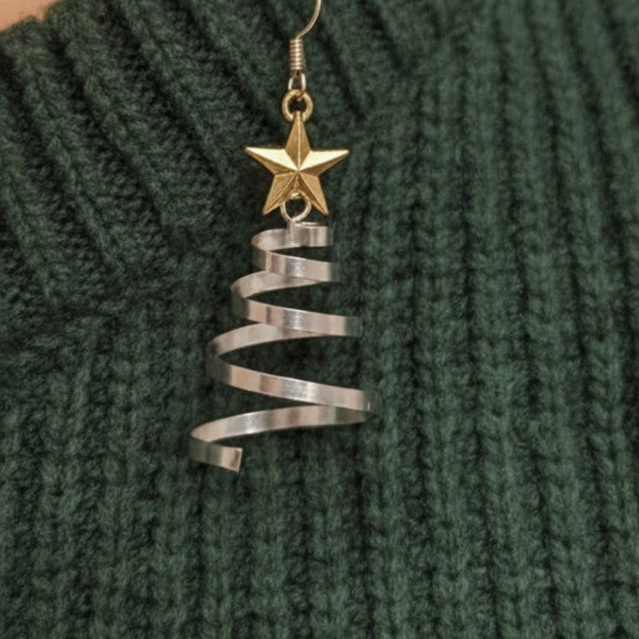 BowLift | Spiral Christmas Tree Dangle Earrings