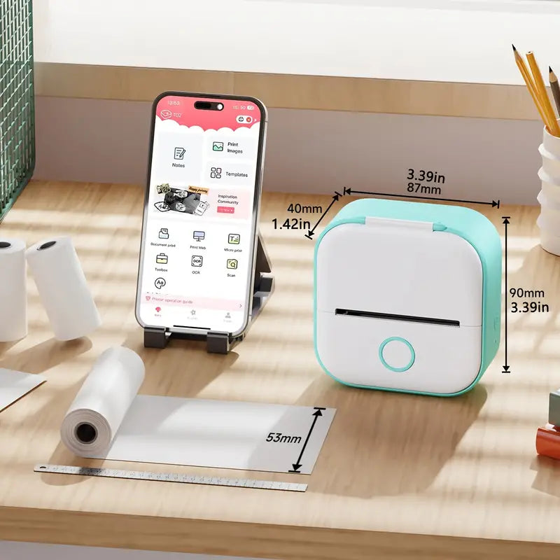 BowLift | Mini Wireless Pocket Printer – Portable Bluetooth Thermal Printer for Photos, Labels & Notes