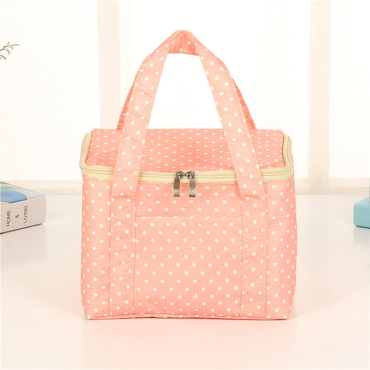 Insulated Dot Print Lunch Carrier Bag Bowlift