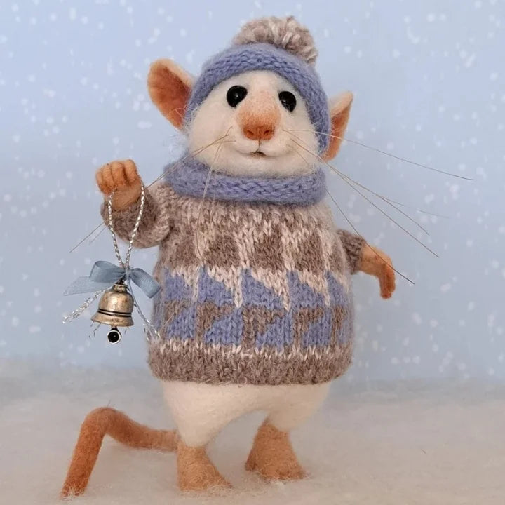 BowLift | Handmade felt mouse | Christmas decoration & gift idea | Needle felted from wool & fabric | Sustainable