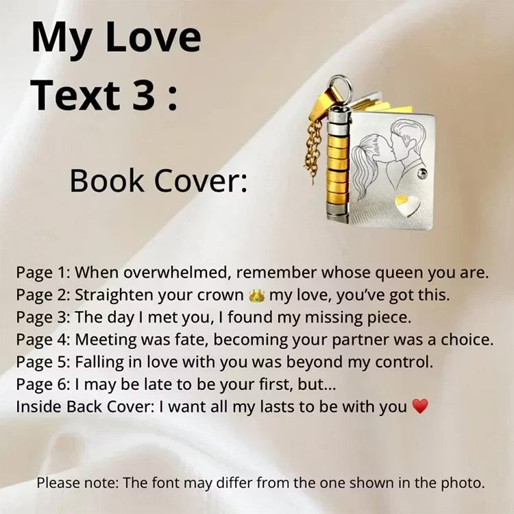 For Love – “I Love You” Book Necklace