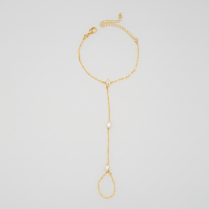BowLift | Adjustable Finger Ring Bracelet made of Stainless Steel with Crystals