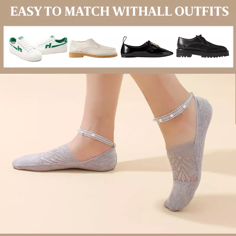 BowLift | Elegant Pearl Lace Socks