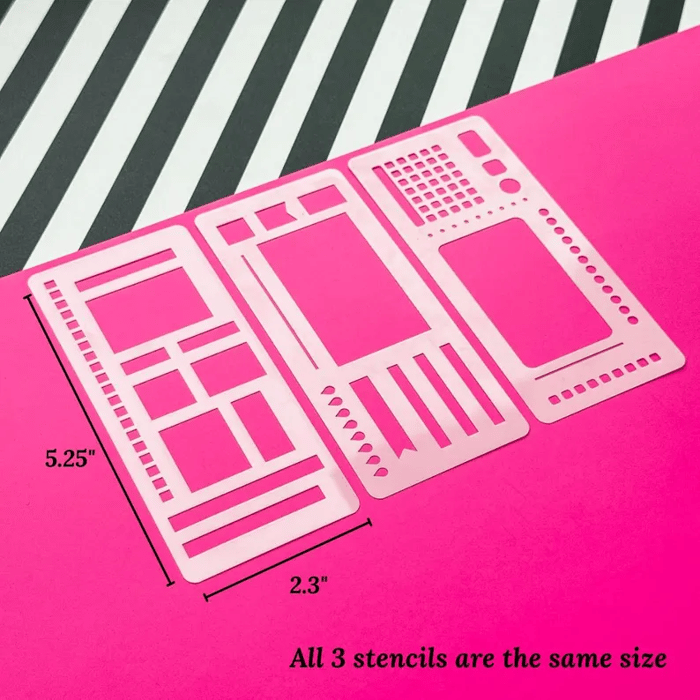 BowLift | Journal Stencil Set | Reusable Mylar Templates | Bullet Planner & Scrapbook Accessories