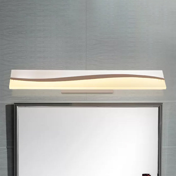 BowLift | Acrylic Rectangular Makeup Mirror Lamp Simple 16"/19.5"/23" Width LED Bathroom Light over Mirror in Warm/White, Water and Fog Resistant