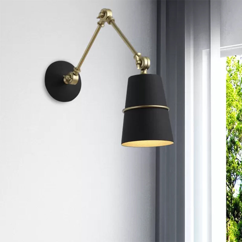 BowLift | 1 Light Wall Recessed Light Modern Style Angled Metal Wall Lighting with Swivel Arm in Black/White for Hallway