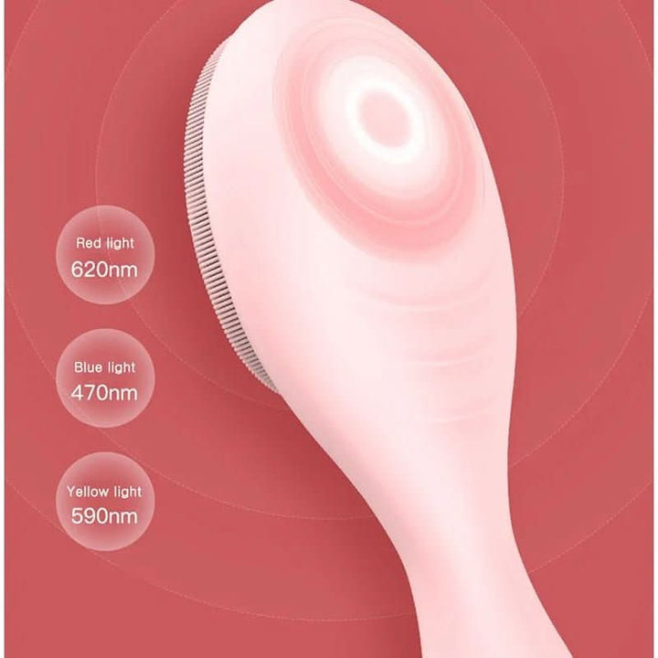 BowLift | Electric facial cleanser with LED light & 42 °C heat technology | Silicone skincare device with sound vibration
